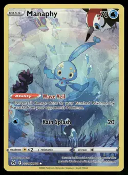 Pokemon Cards Manaphy GG06/GG70 Crown Zenith Galarian Gallery Holo NM *3 - Image 1