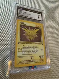 1999 Pokemon TCG Fossil Zapdos Holo 1st Edition CGC 9 15/62 Card Stock - Image 3