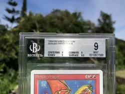SHIVAN DRAGON, REVISED (3RD ED), 1994 MTG, BGS 9.0, MINT, MELISSA BENSON SIGNED! - Image 3