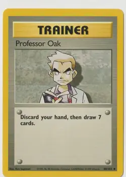 PROFESSOR OAK 88/102 UNCOMMON BASE SET POKEMON LP - Image 1