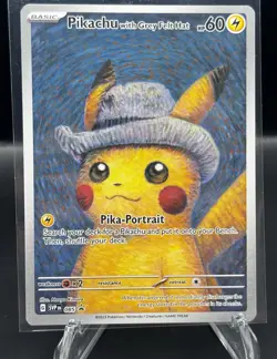Pokemon TCG Pikachu With Grey Felt Hat 085 Promo Van Gogh NM - Image 1