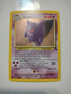 Pokemon TCG Gengar Fossil Holo Rare 5/62 - Image 1