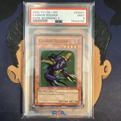 PSA 9 MINT 2005 YU-GI-Oh! Dark Beginning 2 CANNON SOLDIER EN061 - Image 2