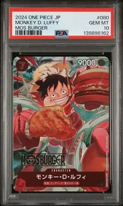 Monkey D. Luffy P-080 Mos Burger Promo PSA 10 One Piece TCG Japanese - Image 1