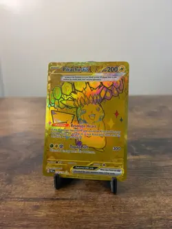 Pokemon TCG Pikachu EX Hyper Rare Gold SV Prismatic Evolutions Card 179/131 - Image 1