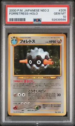 Pokemon PSA 10 2000 Forretress Japanese Neo Discovery Holo Card - Image 1