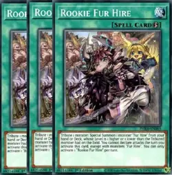 Yugioh - Rookie Fur Hire x 3 - 1st Edition NM - Plus Free Holographic Card - Image 1
