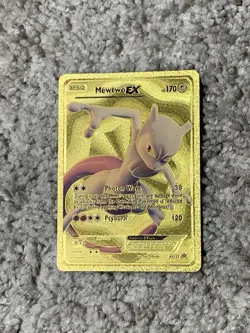 Mewtwo EX HP170 Blackstar Promo XY125 Photon Wave Tribute Gold Foil Fan Art Card - Image 1