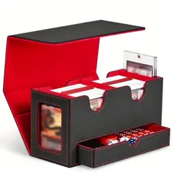 Commander Double Deck box Case Black/Red TCG Cards Storage MTG - Image 1