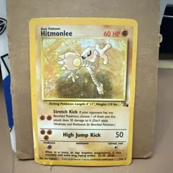 Pokemon Hitmonlee 7/62 Fossil Holo Rare Basic 60 HP Card English TCG - Image 1