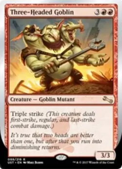 1 x Three-Headed Goblin - Unstable - NM-Mint - MTG - Image 1