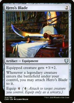 X 1 Hero's Blade NM-M Commander 314 MTG Magic The Gathering - Image 1