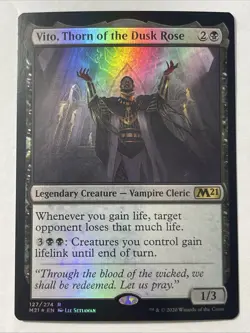 Vito, Thorn of the Dusk Rose R Core Set 2021 M21 Legendary Creature — Vampire Cl - Image 1