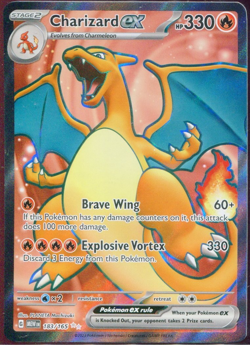 Charizard EX 183/165 Scarlet & Violet 151 Card English Pokemon TCG NM - Image 1