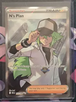 N's Plan 163/086 Full Art Pokemon Black Bolt TCG Card - Near Mint - Image 1