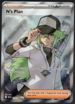 Pokemon TCG - N’s Plan 163/086 ULTRA RARE FULL ART Pokemon SV: BLACK BOLT, NM - Image 1