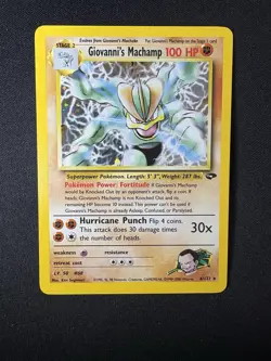 Giovanni's Machamp 6/132 Holo Gym Challenge Pokemon NM - Image 1