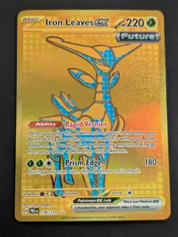 Iron Leaves ex 176/131 Sv: Prismatic Evolutions Holo Hype Rare Gold Pokemon LP - Image 1