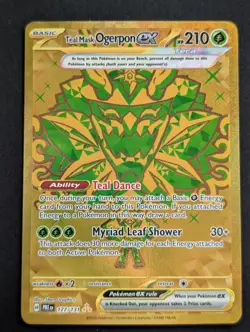 Teal Mask Ogerpon ex 177/131 Hyper Rare SV: Prismatic Evolutions Pokemon LP - Image 1