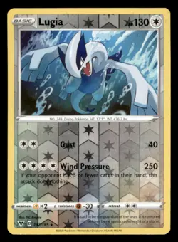 Lugia Holo Rare SWSH04: Vivid Voltage 132/185 NM Pokemon - Image 1