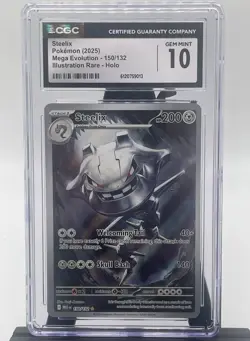 Steelix 150/132 Mega Evolution Illustration Rare Holo CGC 10 Pokemon Card 2025 - Image 1