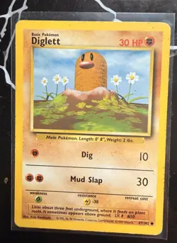 Pokemon Vintage Diglett 1999 TCG Base Set Card 47/102 *SLEEVED* - Image 3