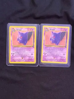 2 Vintage Gengar Pokemon Cards Collection - Card Lot - Fossil Set - 1999 Base - Image 1