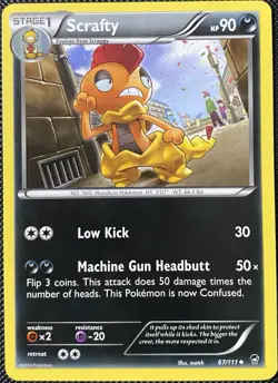Scrafty 67/111 XY - Furious Fists Regular - Pokemon Card - Image 1