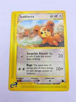 Pokemon Card - Non-Holo Teddiursa 109/144 Skyridge *EX* e-Card Common - Image 1