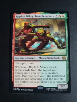 Raph & Mikey, Troublemakers Rare MTG Ninja Turtles - Image 1