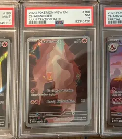 PSA 7 Charmander Illustration Rare #168 2023 Pokemon Mew En-151 85985155 - Image 1