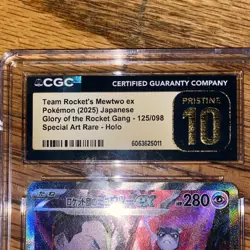 Pokemon Team Rocket's Mewtwo ex CGC 10 125/098 2025 Glory of the Rocket Gang Ho… - Image 3
