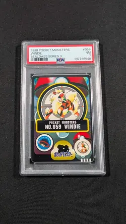 Pokemon Japanese Pocket Monsters Arcanine Windie No. 059 PSA 7 NM Sealdass - Image 1
