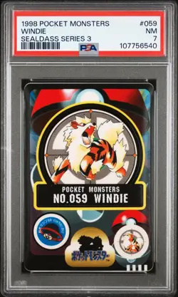 Pokemon Japanese Pocket Monsters Arcanine Windie No. 059 PSA 7 NM Sealdass - Image 3