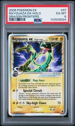 2006 POKEMON EX DRAGON FRONTIERS #97 RAYQUAZA EX-HOLO DRAGON FRONTIERS PSA #6 - Image 1