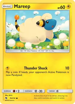 Pokemon MAREEP Sun & Moon Lost Thunder 76/214 NM/Mint PACK FRESH - Image 1
