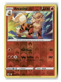 Arcanine 033/264 Rare Fusion Strike Pokemon Reverse Holo Near Mint - Image 1