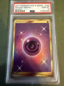 Pokemon 2017 Sun and Moon Psychic Energy #162/149 Gold Frame Secret Rare PSA 10 - Image 1