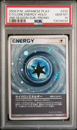 Pokemon Japanese Holo Cyclone Energy 015/PLAY PSA 10 GEM MINT 2nd Season Promo - Image 3