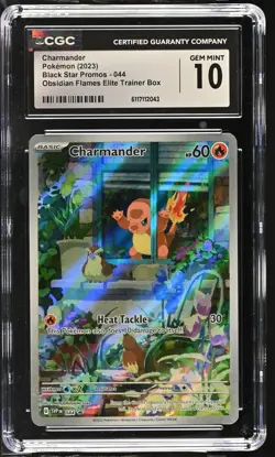 2023 Pokemon Black Star Promos Charmander Obsidian Flames ETB CGC 10 #044 - Image 1