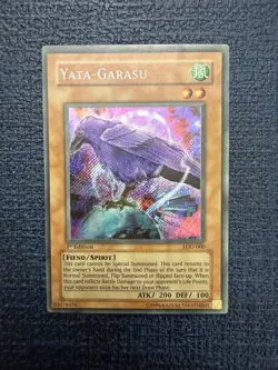 Yu Gi Oh! Yata Garasu LOD-000 Secret Rare, 1st Edition, Damaged - Image 1
