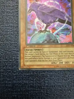 Yu Gi Oh! Yata Garasu LOD-000 Secret Rare, 1st Edition, Damaged - Image 3