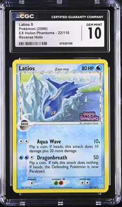 CGC 10 Latios 2006 EX Holon Phantoms 22/110 Reverse Holo Stamped Pokemon Card - Image 1
