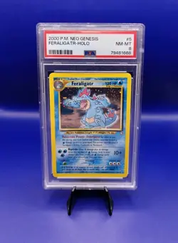 Feraligatr 5/111 Holo Rare Neo Genesis Pokemon Card TCG WOTC 2000 Graded PSA 8 - Image 1