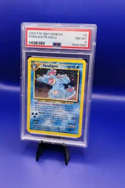 Feraligatr 5/111 Holo Rare Neo Genesis Pokemon Card TCG WOTC 2000 Graded PSA 8 - Image 3
