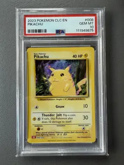 Pokemon TCG Classic Collection Pikachu Holo Card PSA 10 Gem Mint 008/034 - Image 1