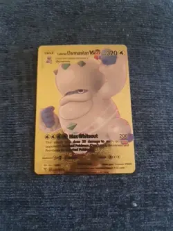 ❄Galarian Darmanitan Vmax rainbow Gold Pokemon Card Great Condition Custom - Image 1