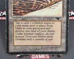 MTG Strip Mine (No Sky, No Tower)- DAMAGED -Antiquities Magic the Gathering Card - Image 4