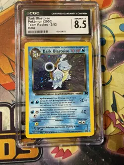 2000 Pokemon Team Rocket Unlimited Dark Blastoise Holo Rare 3/82 CGC 8.5 - Image 1