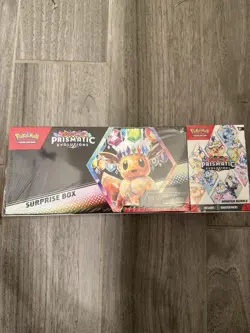 Pokemon TCG Sam’s Club Prismatic Evolutions Surprise Box & Booster Bundle 2-Pack - Image 1